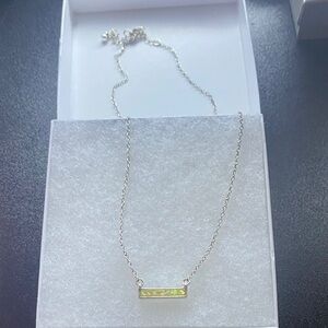 Elegant Silver Necklace with Iridescent Pendant